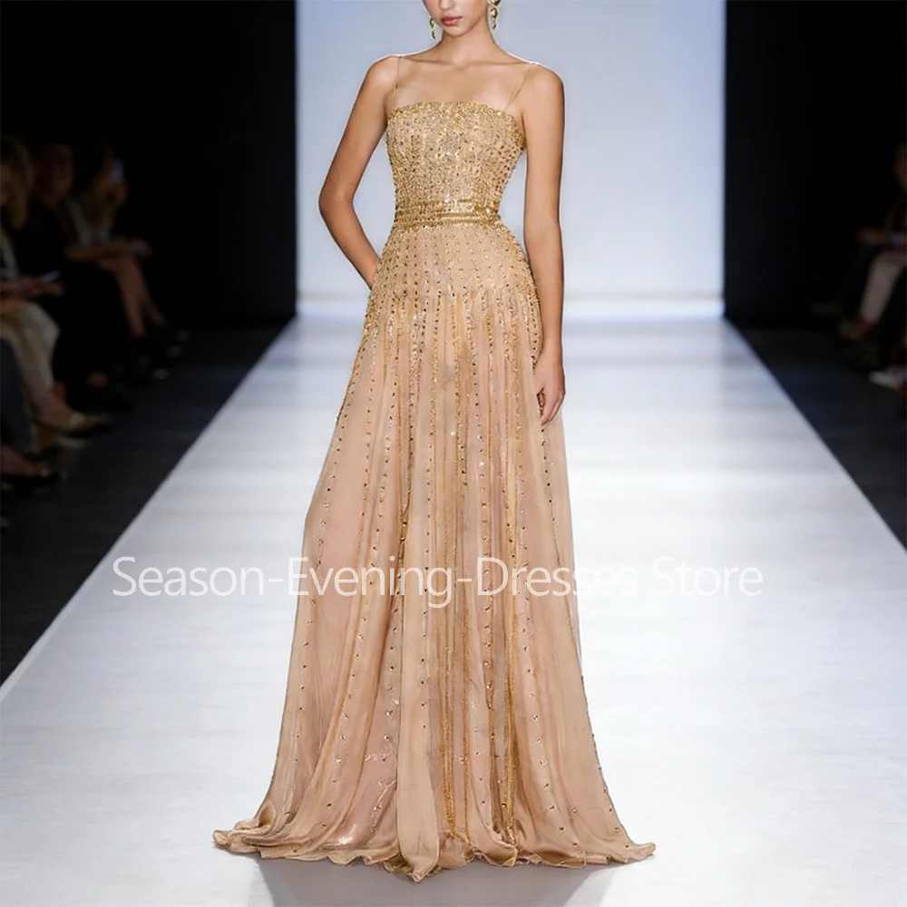 

Customized Luxury Sparkle Long Evening Dresses for Special Occasions Floor-Length A-Line Women Gala Prom Party Gala Gowns 2026