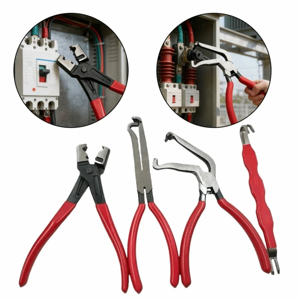 

4pcs/set Metal Electrical Disconnect Pliers Multi-purpose Repair Kit Wire Removal Plier Oil Pipe Separator Motorcycle Repair