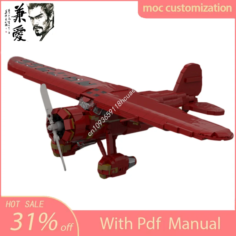 1449pcs Lockheed Vega 5B MOC Aircraft Model Building Blocks Bricks Diy Creative Assembly Educational Toy Train Kid Gift