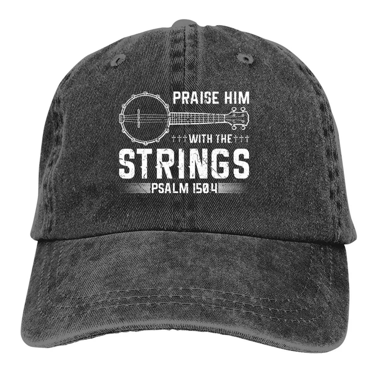 Praise Him With The Strings Psalm Baseball Caps Peaked Cap Music Art Sun Shade Cowboy Hats for Men Trucker Dad Hat