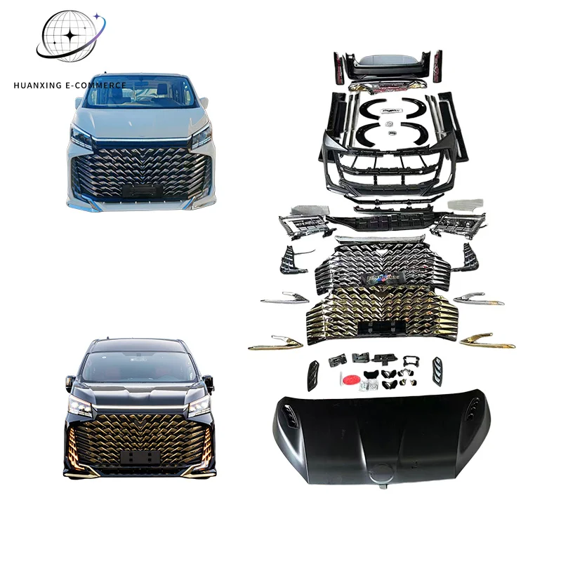 Conversion Kit Fits for Toyota Hiace 300 Low Roof 2019-2024 Super Grandia Majesty Facelift Body Kit Customization