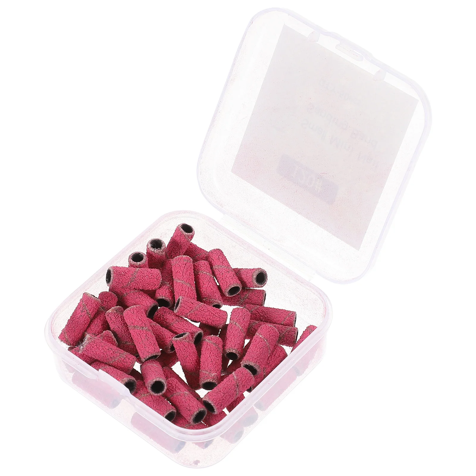 

50Pcs Nail Sanding Bands Small Portable Manicure Nail Drill Bits Sanding Rings for Acrylic Nails Pedicure Salon Home Use Pink