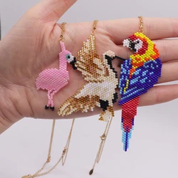 BLUESTAR Miyuki Beaded Necklace For Women Animal Pendant Necklaces Couple Valentine Collar Jewelry Steel Chain Choker Femme