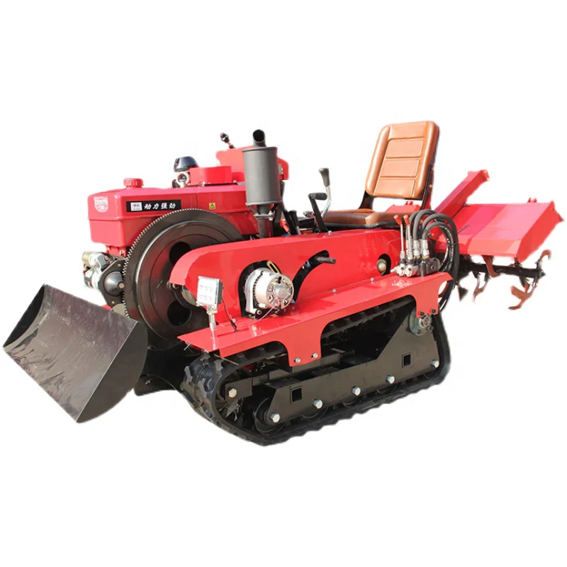 Crawler multi-function rotary tiller diesel power back tiller agricultural rotary tiller motobineuse