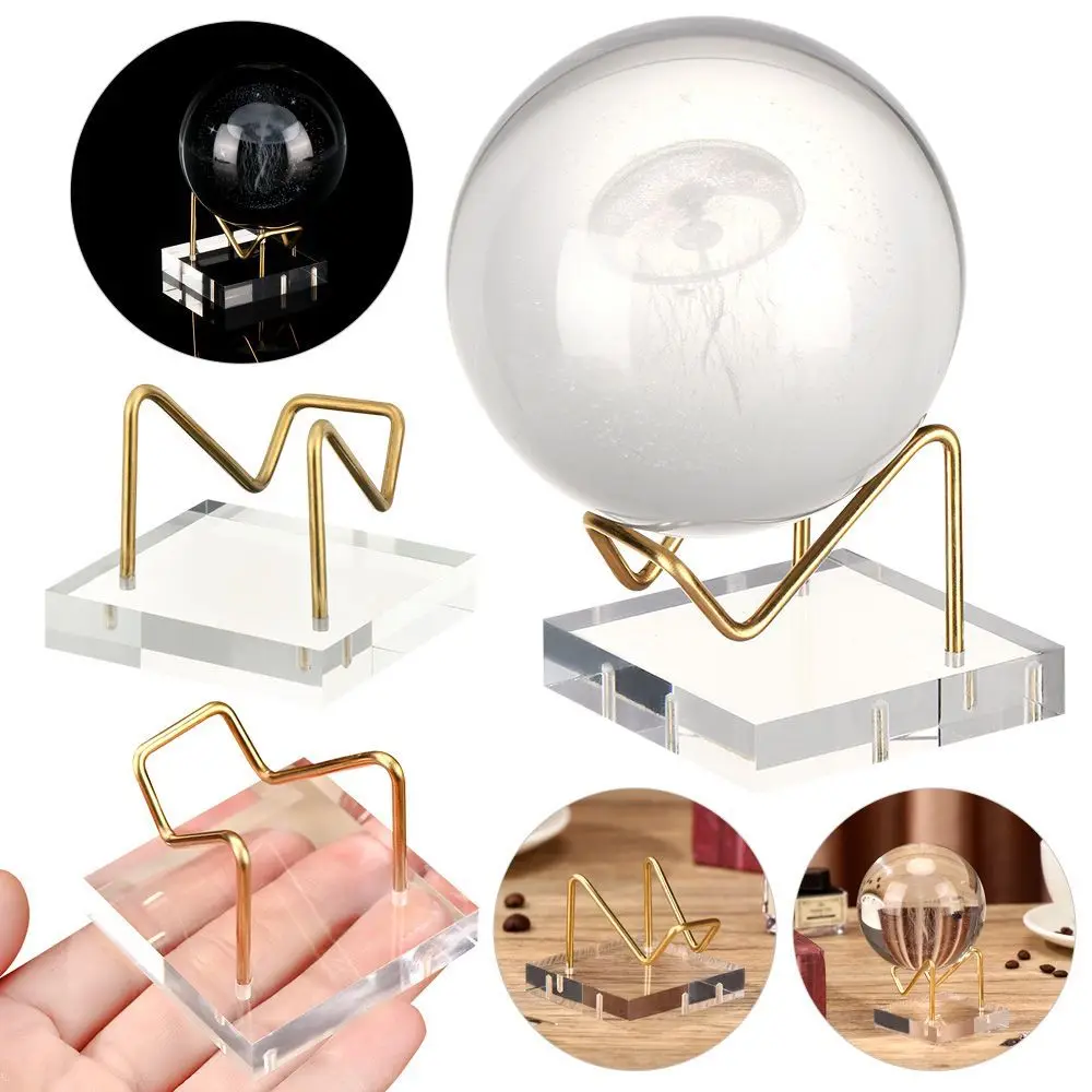 Metal Mineral Display Stand With Acrylic Base For Crystal Jewelry Stand Stone Shelf