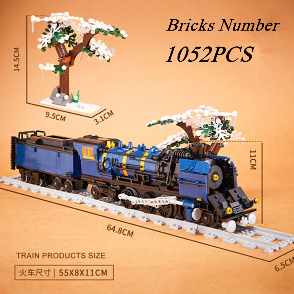 Technical Orient Express Railway Station Anniversary Locomotive Train Railroad Track Building Blocks Model Bricks Toy Gift Boys