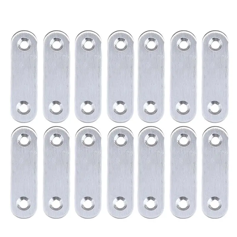 20pcs 37/47/57/77mm Stainless Steel Flat Steel Brackets Mending Plates Repair Fixing Bracket Furniture Hardware