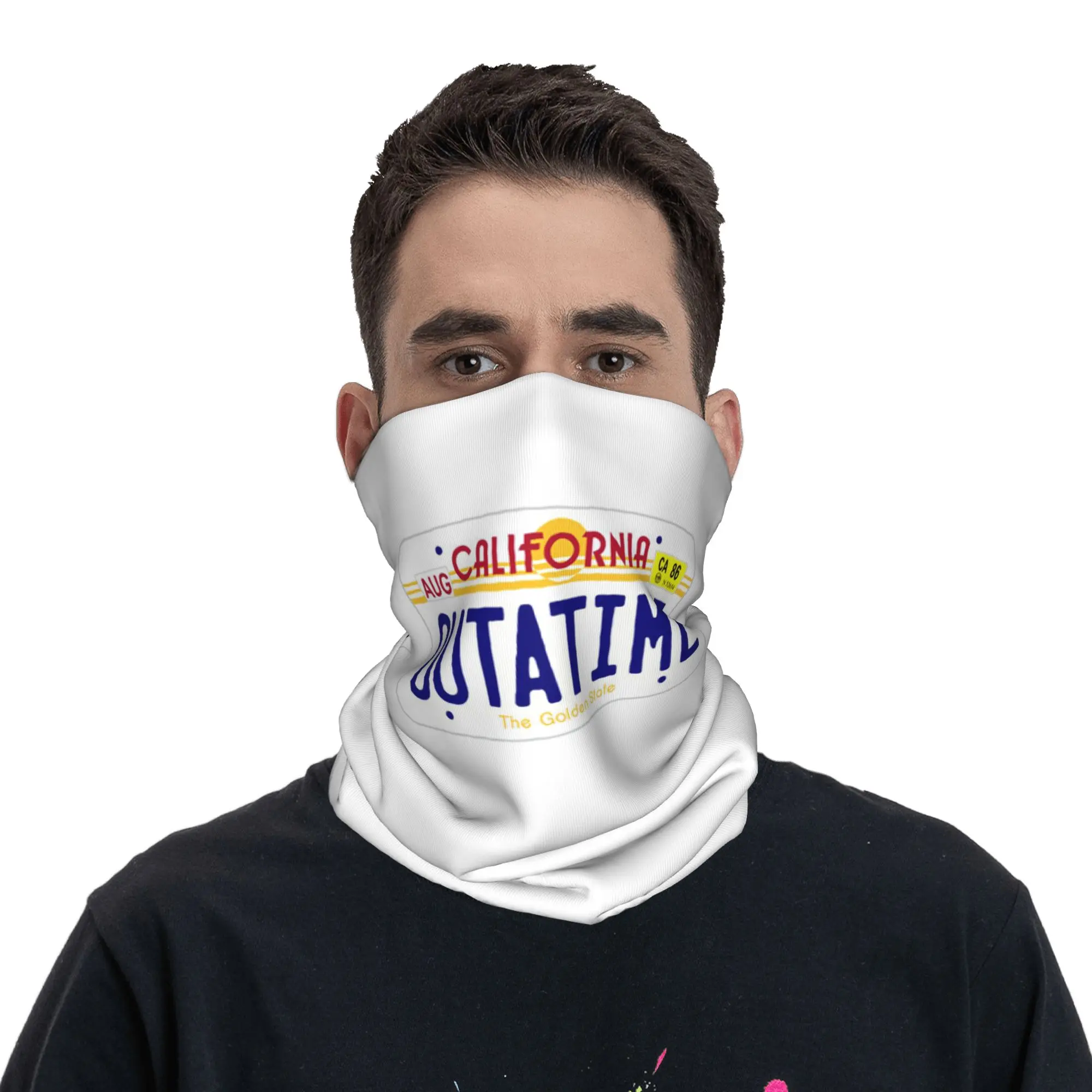 Back to the future OUTATIME Bandana Neck Cover Printed Mask Scarf Headwear Hiking Fishing Unisex Adult Windproof