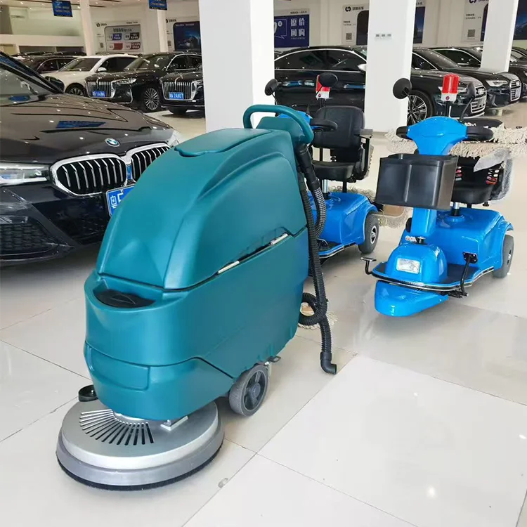 New Commercial Battery-Powered Single Disc Walk-Behind Floor Scrubber 21 Inch Tile Cleaning Machine 53cm Width
