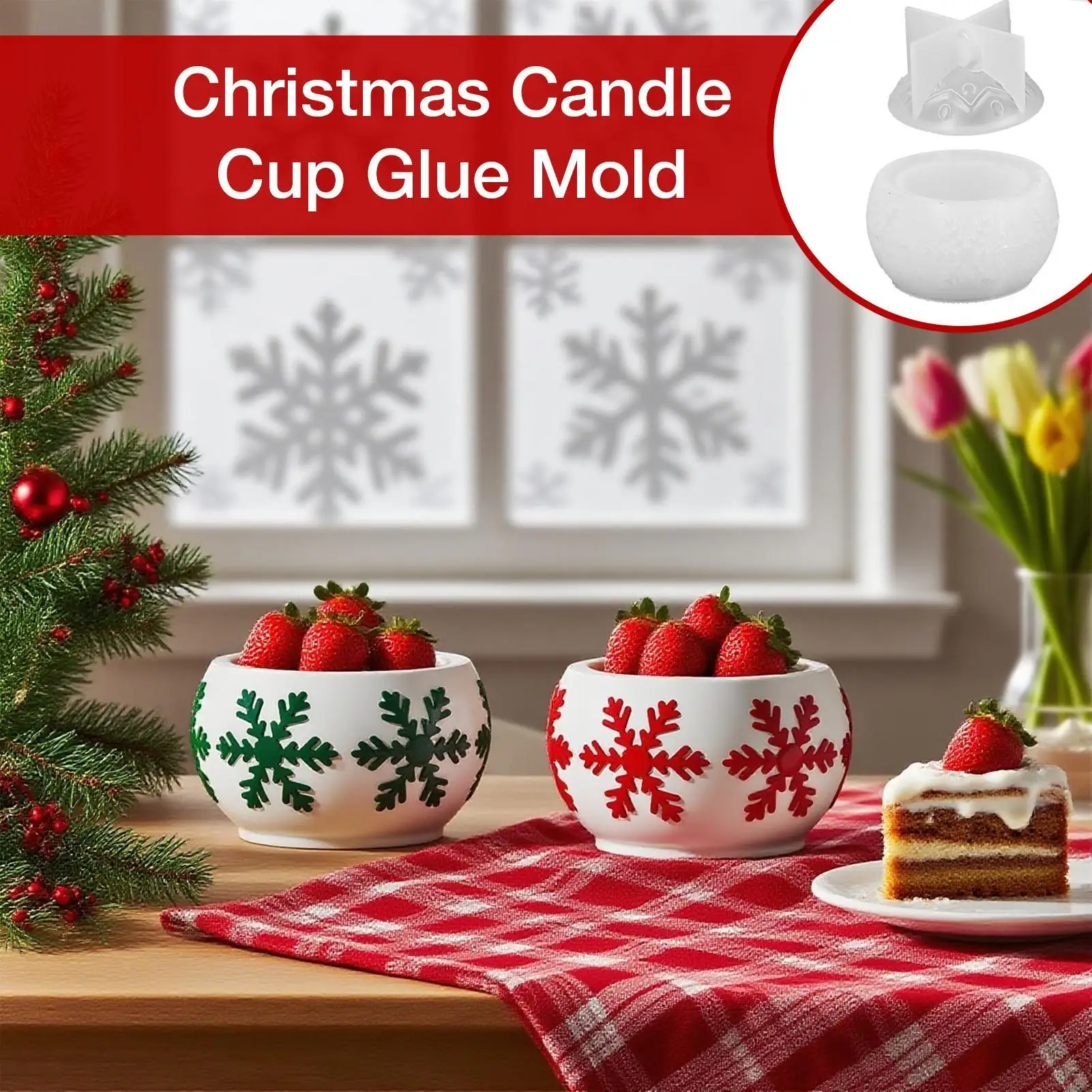 قوالب سيليكون لعيد الميلاد مع غطاء صندوق تخزين مجوهرات عيد الميلاد مع تصميم ندفة الثلج قالب سيليكون قابل لإعادة الاستخدام للحدث