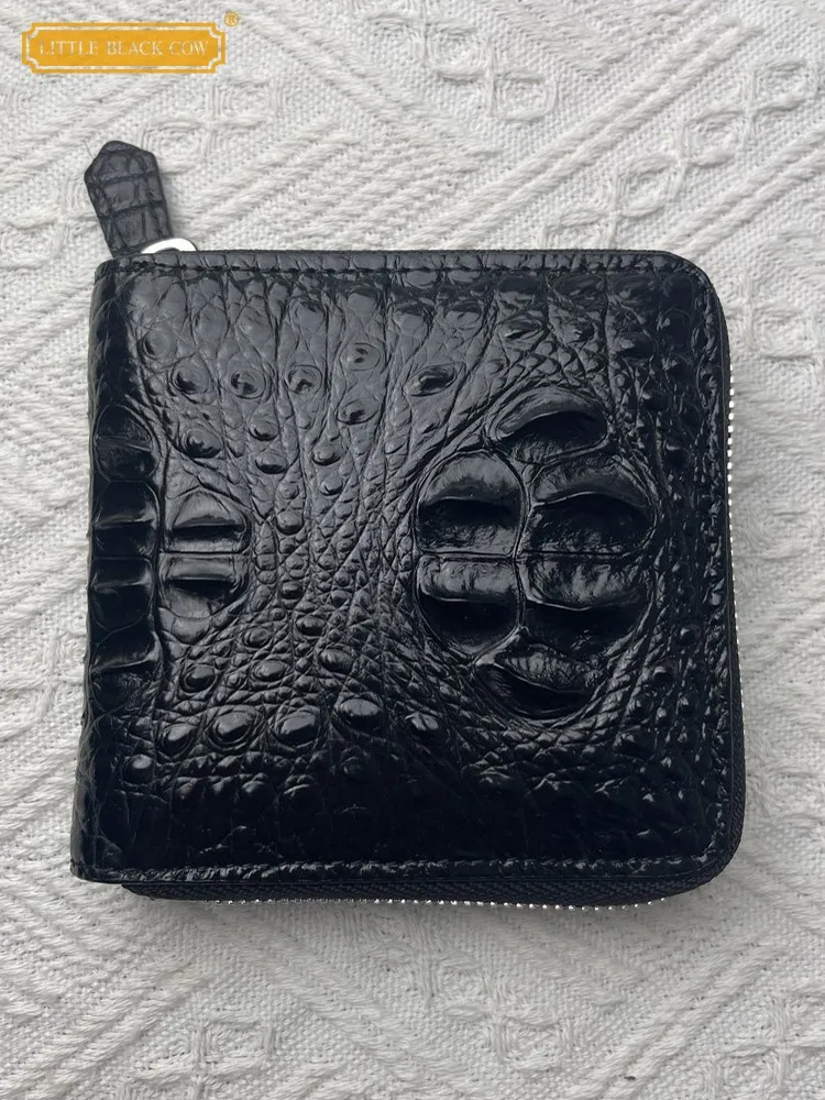 Designer Men Fashion New Wallets Zipper Crocodile Skin Genuine Leather Wallet Clutch Handbag Casual Male Short Purse Card Holder