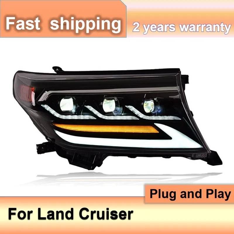 Car Accessories for Toyota Land Cruiser Head Lights 2008-2015 Land Cruiser Headlight DRL Turn Signal High Beam Projector Lens