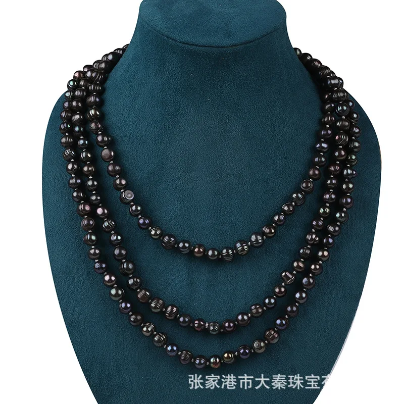 8-9Mm Natural Freshwater Punch Sweater Chain Pearl
