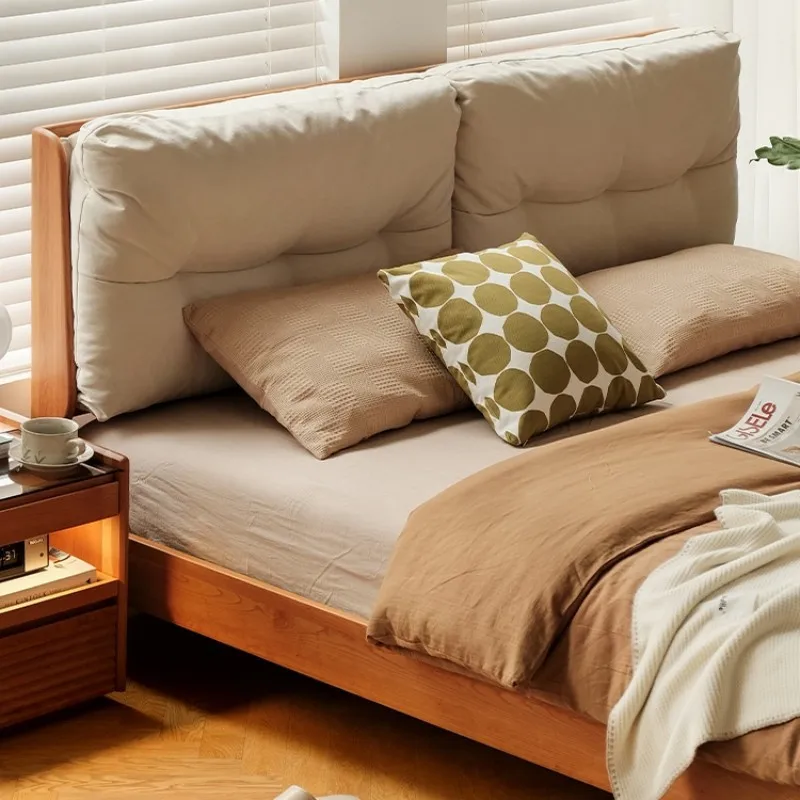 

Customizable cloud bed Japanese furniture retro soft bag bed 1.5 meters 1.8 double bed master bedroom