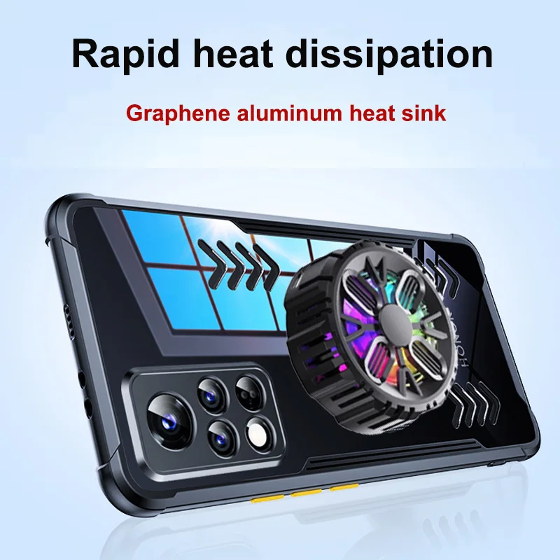 

For Honor V40 Phone Case for Honor V30 Pro View 30 40 Graphene Aluminum Alloy Game Heat Dissipation Cover + Radiator Game Fan