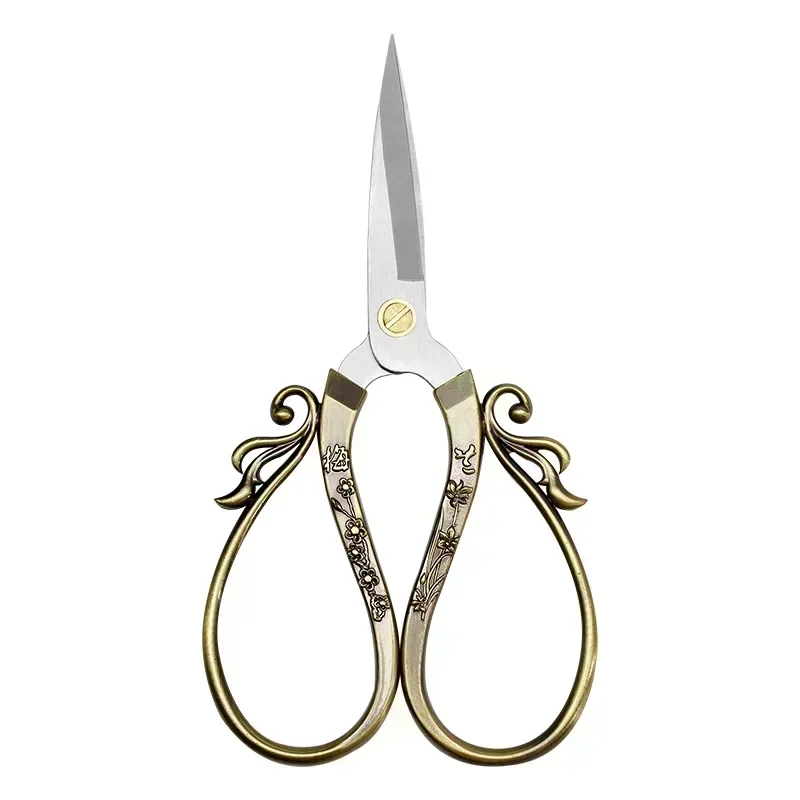 1Pcs Profession Stainless Steel Paper Cutting Scissors Vintage Retro Sewing Scissors Durable Embroidery Tailor Scissors Shears