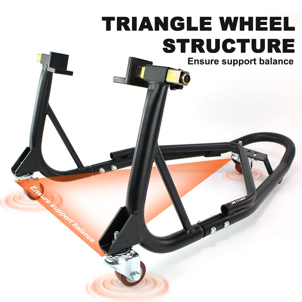 Motorcycle Steel Rear Wheel Support Stand Universal Motorcycle Rear Lift Stand Wheel Support Kickstand Frame Tire Repair Tool view 3