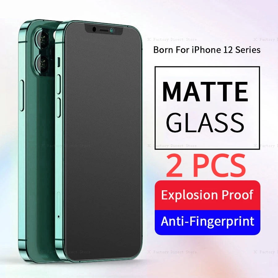 For iPhone 14 Pro Max 13 12 11 Pro Max XS X XR 7 8 14 Plus 13 Mini SE3 HD Matte Tempered Glass Frosted Screen Anti-fingerprint