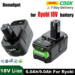 9ah original 18v für ryobi p108 Batterie wechsel Li-Ionen-Akku p108 p102 p103 p104 p107 bpl1820 rb18l50 Elektro werkzeug batterie