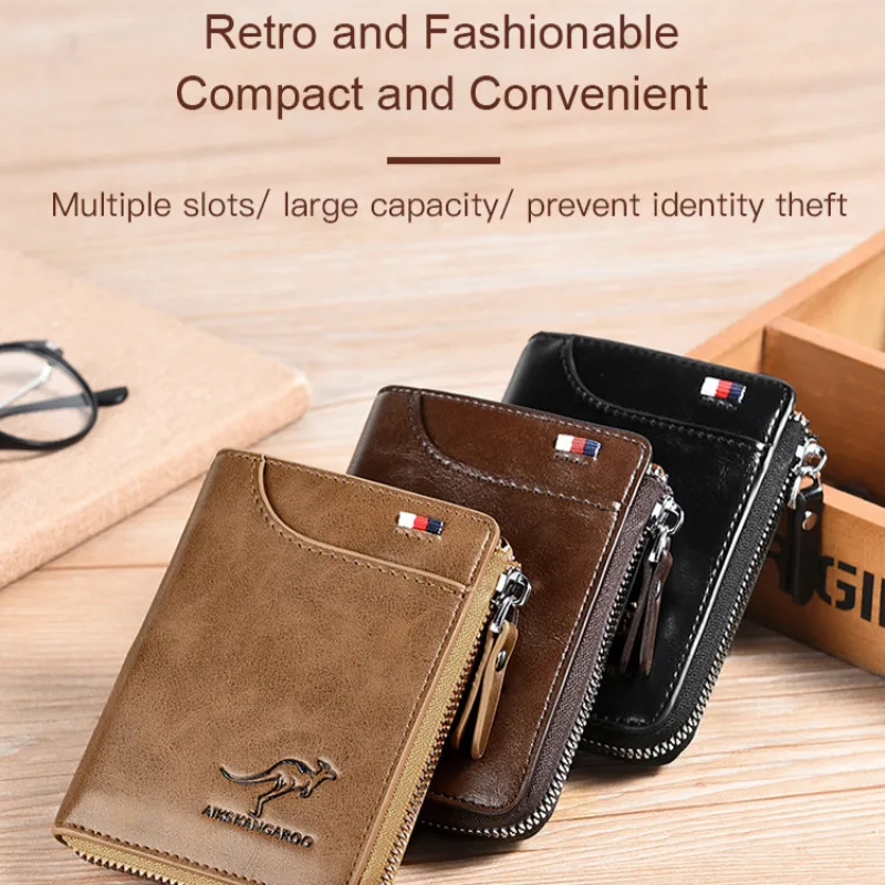 Men's Anti-magnetic Antit-heft Swipe Card Bag Wallet Card Bag Dual Anti-magnetic Security Bag