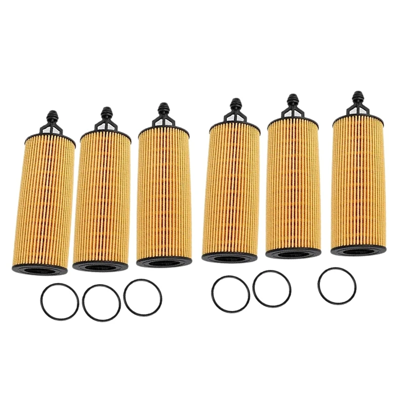 6Pcs Oil Filter For Jeep Grand Cherokee WK2 2010 -2019 / Wrangler 2014-2017 3604CC Engine 68191349AA 68191349AC Replacement