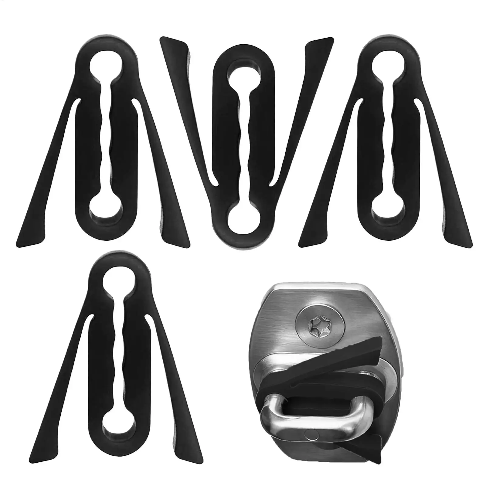 

4pcs Car Door Lock Sound Deadener Damper Buffer, Car Door Latch Covers, vehicles Noise Reduction Shock Absorption Silicone Pad