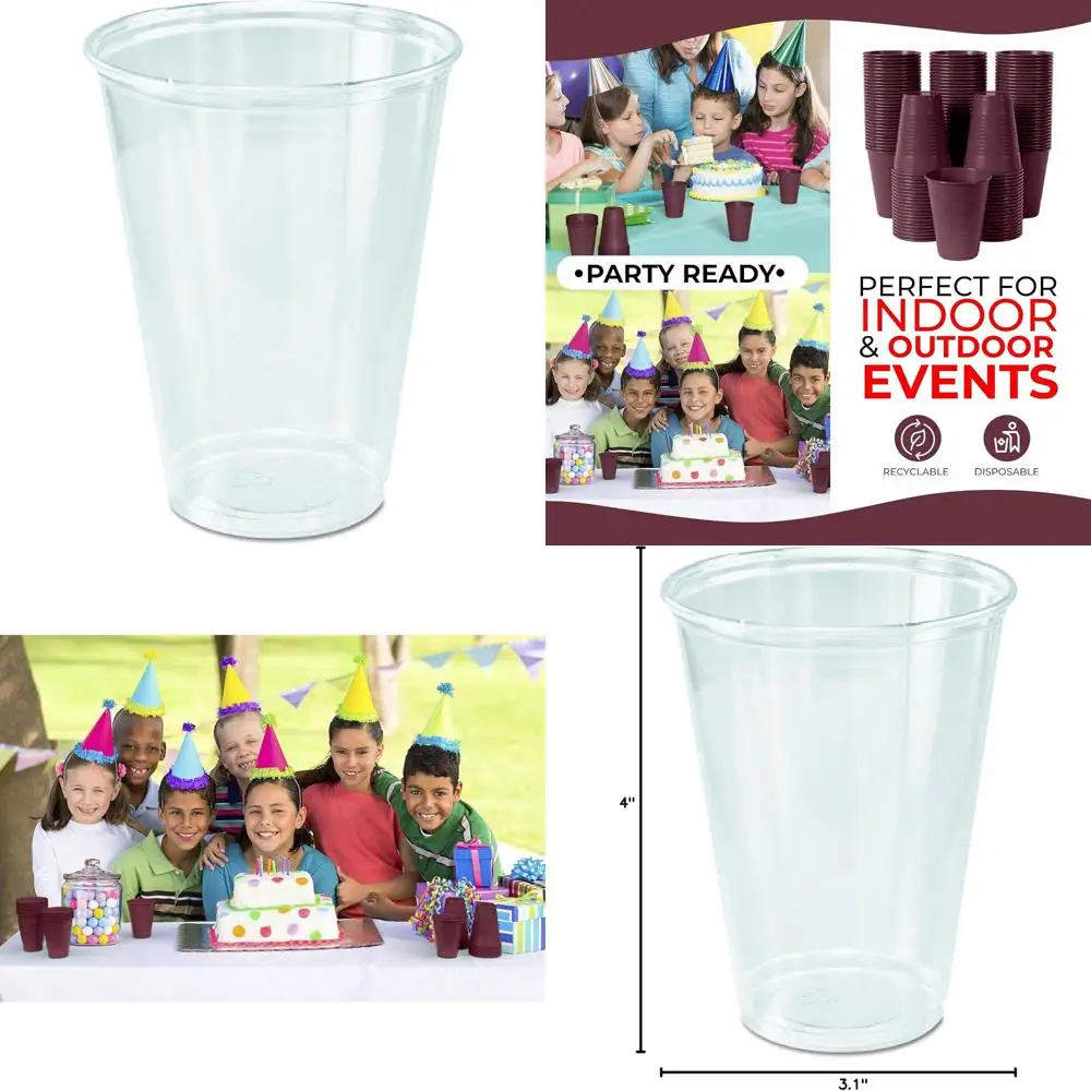 

Ultra Clear 10 oz PET Plastic Cups, Bulk Pack of 1000 for Parties and Catering