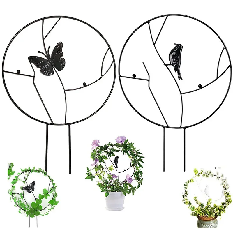 Wrought iron shape vine climbing frame anti-collapse support frame bracket mountain tortoise flower pot balcony