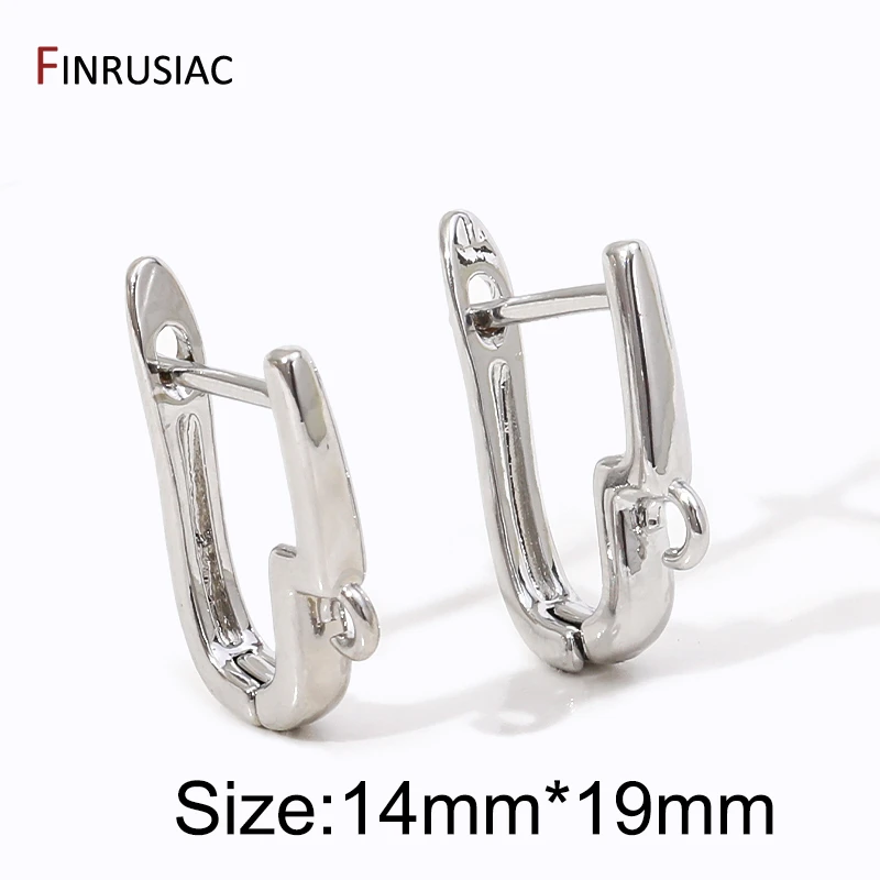 18K Vergoldete Messing-Ohrhaken, Glatte Ohrclips, Ohrverschlüsse, DIY-Zubehör für Damen-Ohrringe – Detail 18