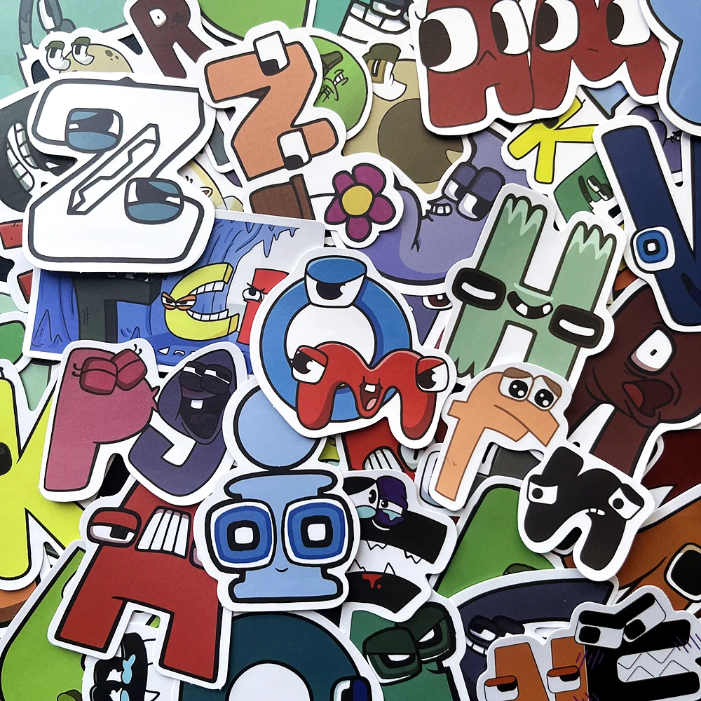 10/52PCS Alphabet Lore Game Kids Toy Cartoon Sticker Graffiti Scrapbook Car Phone Laptop Motorcycle Helmet Cup Decal Stickers