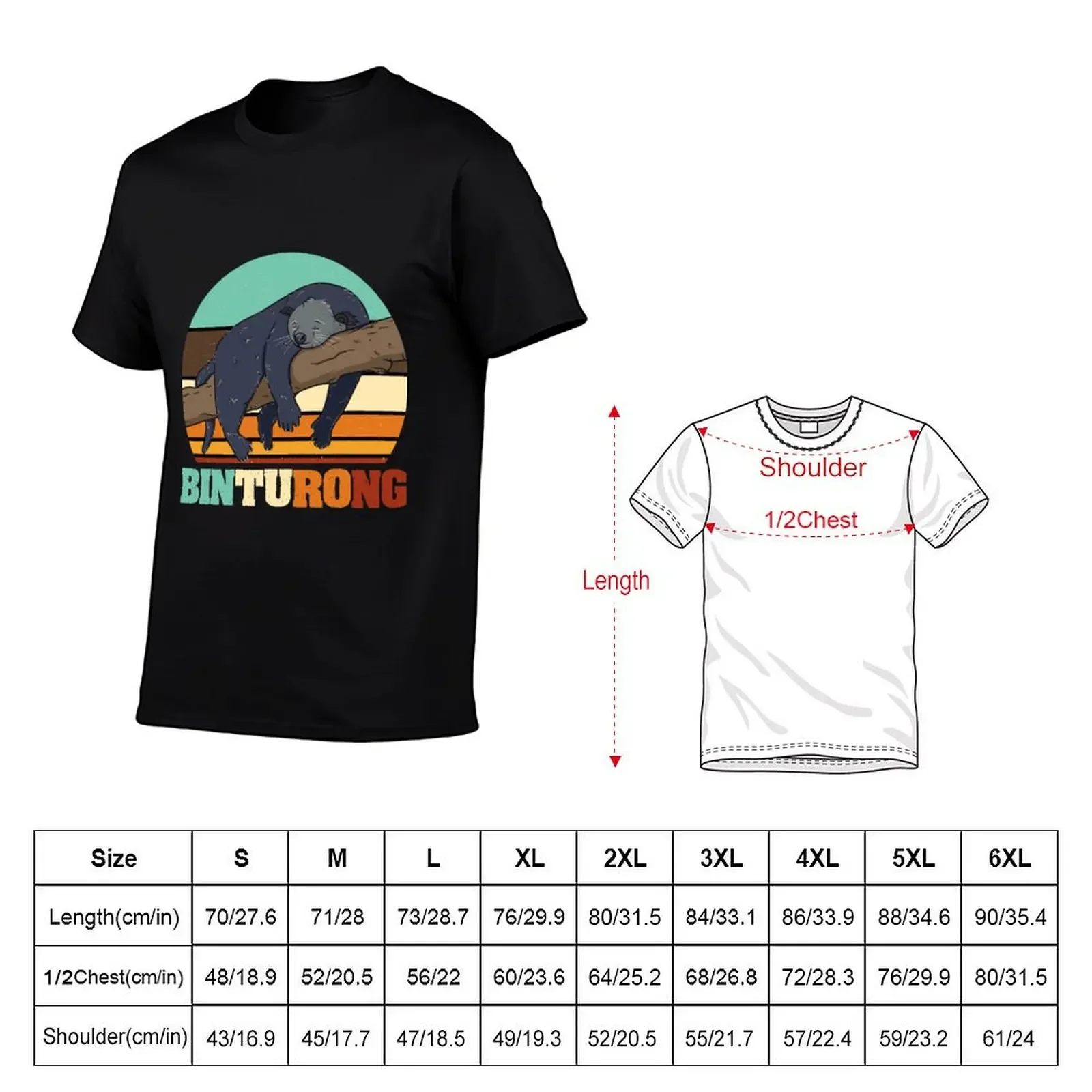 Vintage Binturong Animal Lover Sunset T-Shirt new edition hippie clothes rapper graphic tees T-shirts for men cotton