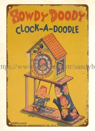 BANDAI WIND UP HOWDY DOODY CLOCK-A-DOODLE toy tin sign buy home accessories sign
