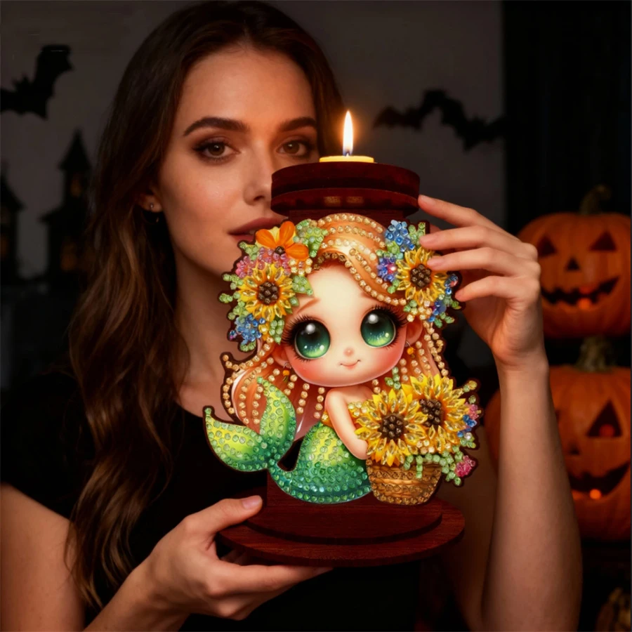 

Girl Diamond Art Tabletop Decorations Acrylic Special Shape Christmas Desktop Diamond Art Kits Diamond Painting Desktop Decors