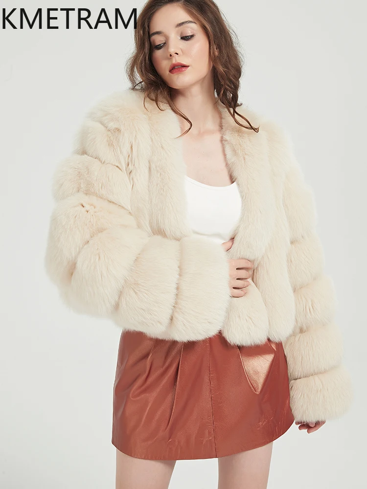 KMETRAM 100% Natural Fox Fur Jacket High Quality Warmth Short Real Fur Coat Women New Winter Clothes 2025 пуховик женский зимний