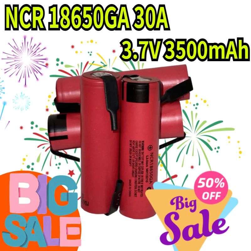 

Аккумулятор NCR 18650GA 30А, 3.7В, 3500мАч, литий-ионный, перезаряжаемый, для игрушек и фонариков