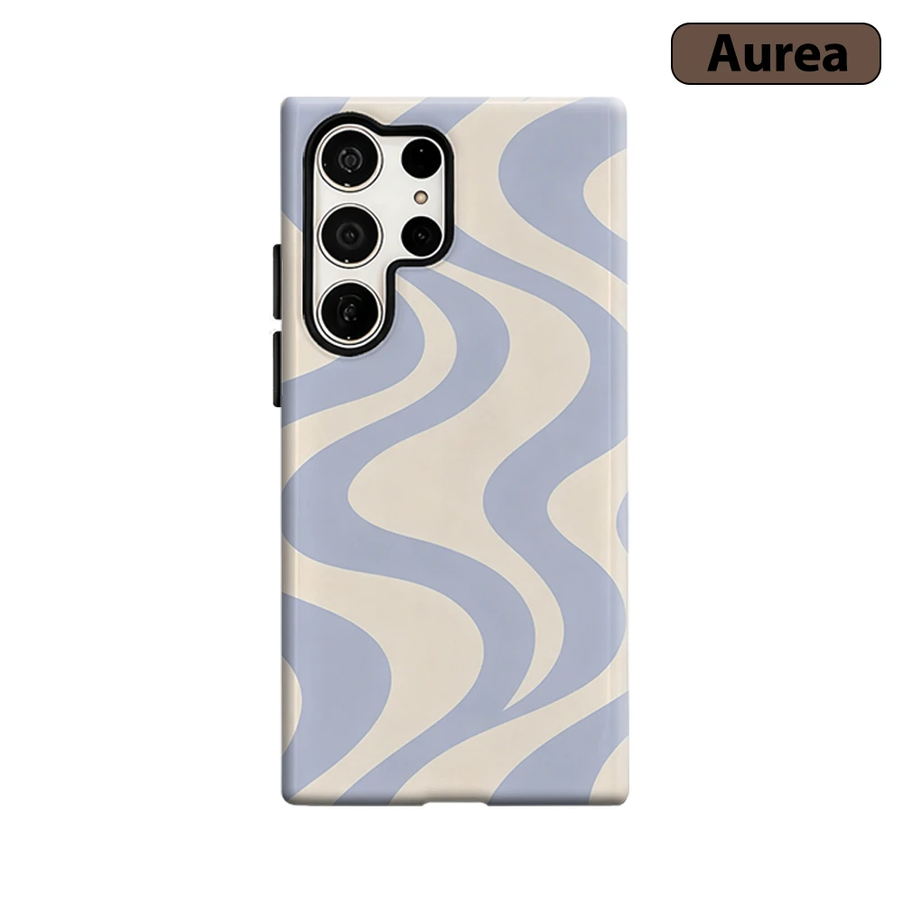 Soft Retro Wave Phone Case for Samsung Galaxy S26 S25 Ultra S24 S23 Ultra Plus Shockproof Double layer tough Back Cover