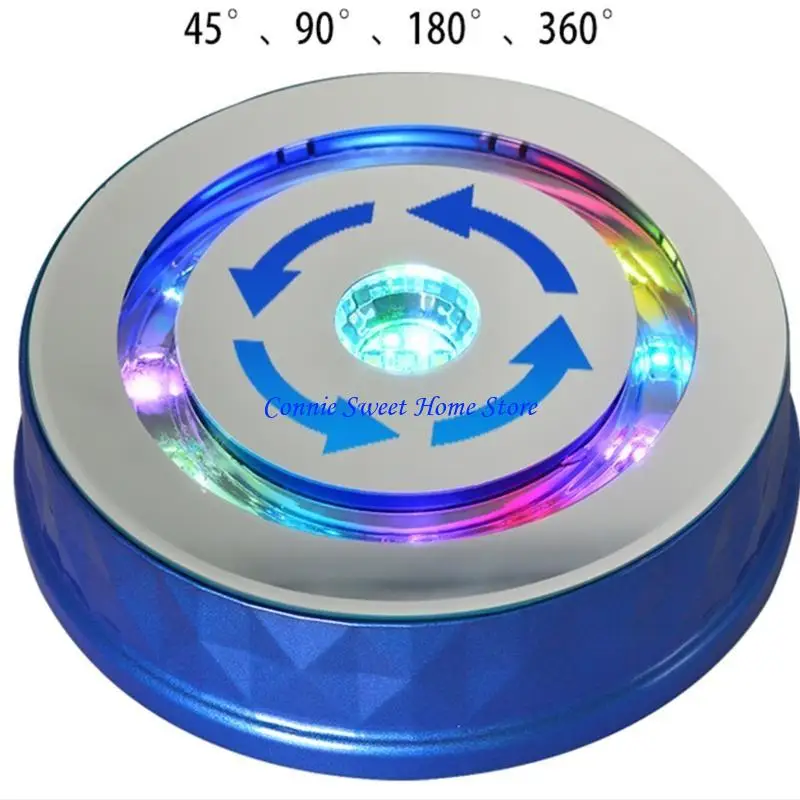LXAF Electric Turntable Display Stand Colorful Light 360°Rotating Table Watch Jewelry