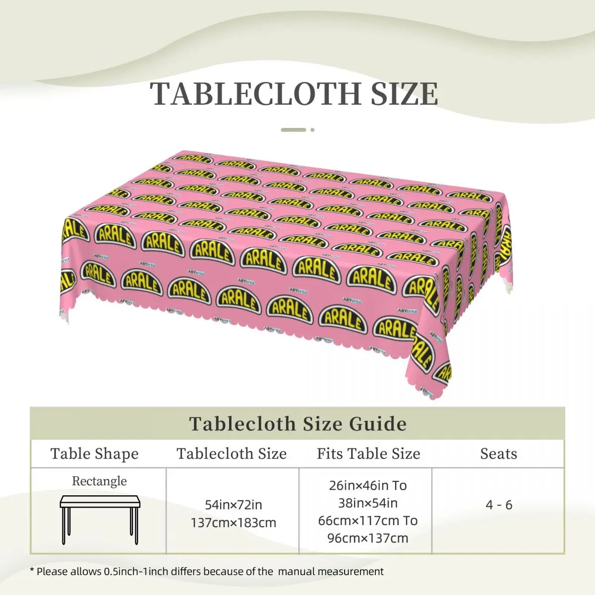 Arale Dr.Slump Anime Custom Rectangular Tablecloth Waterproof Table Cover for Dining Events Table Cloth