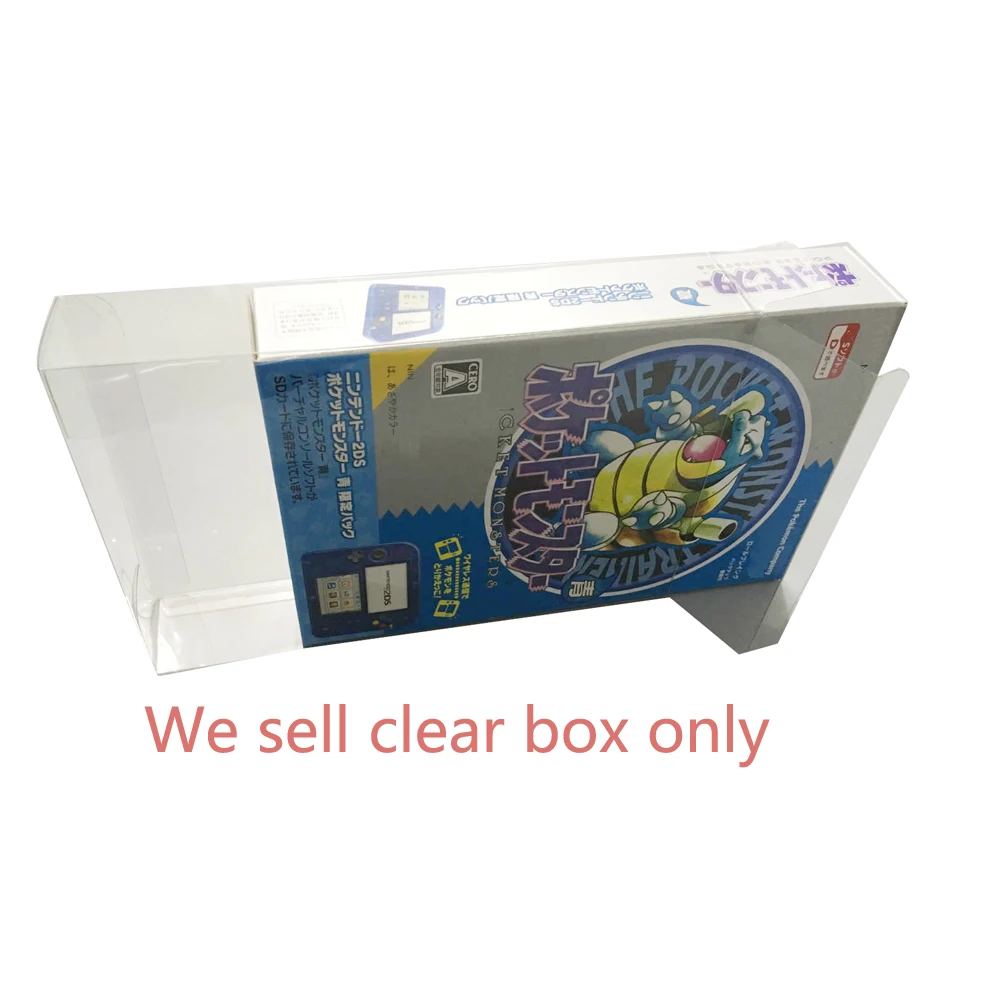 High quality Clear transparent box For 2DS Poke mon USA Japan Limited Edition Display plastic PET Protector collection storage