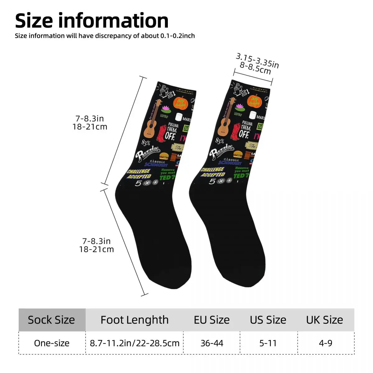 How I Met Your Mother Himym Tv Show Collag Socks Harajuku Super Soft Stockings All Season Long Socks  Christmas Gifts