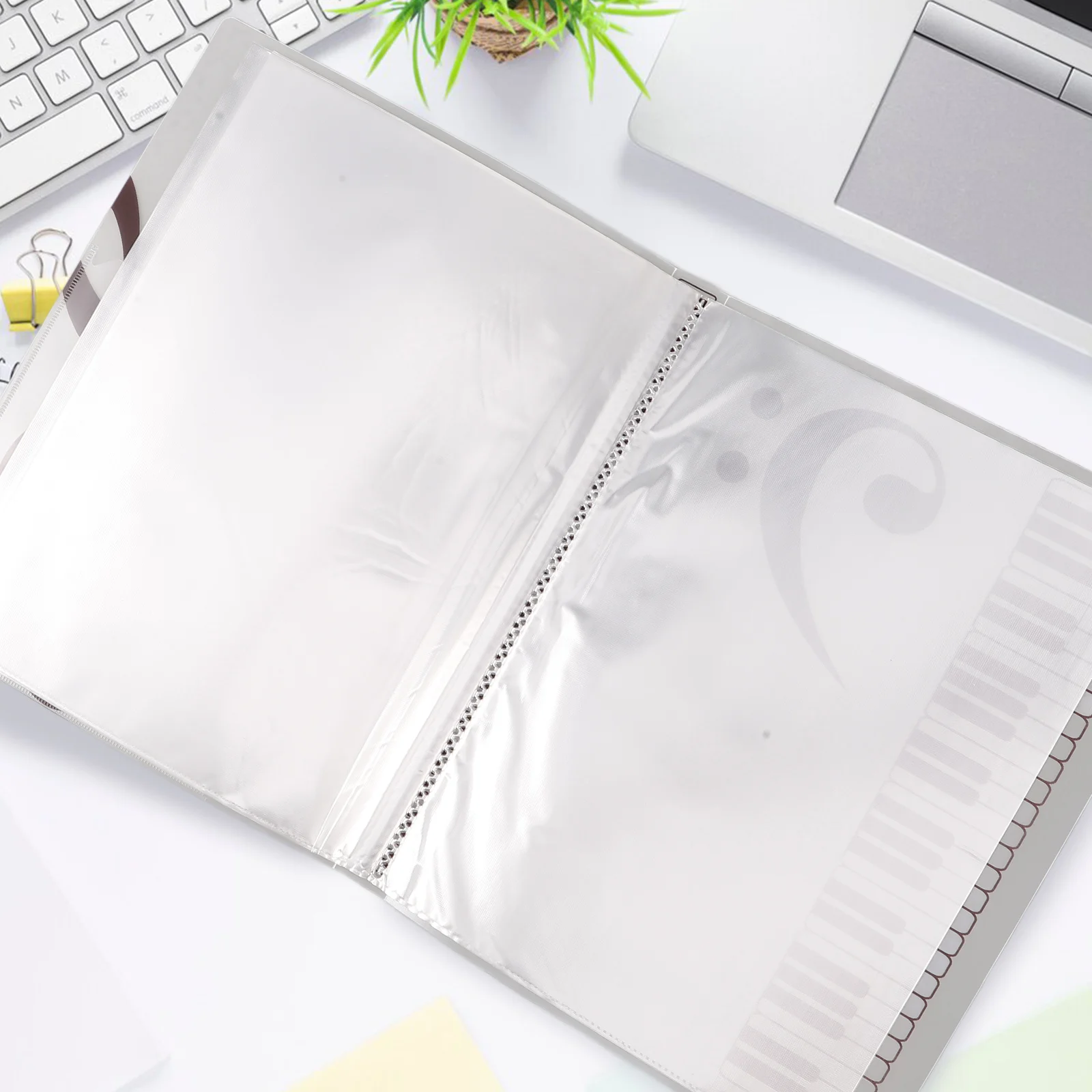 

Portable Sheet Folder Organizer A4 Document File Binder with Clip Compact Travel Holder for School Office Studio Band for Sheet