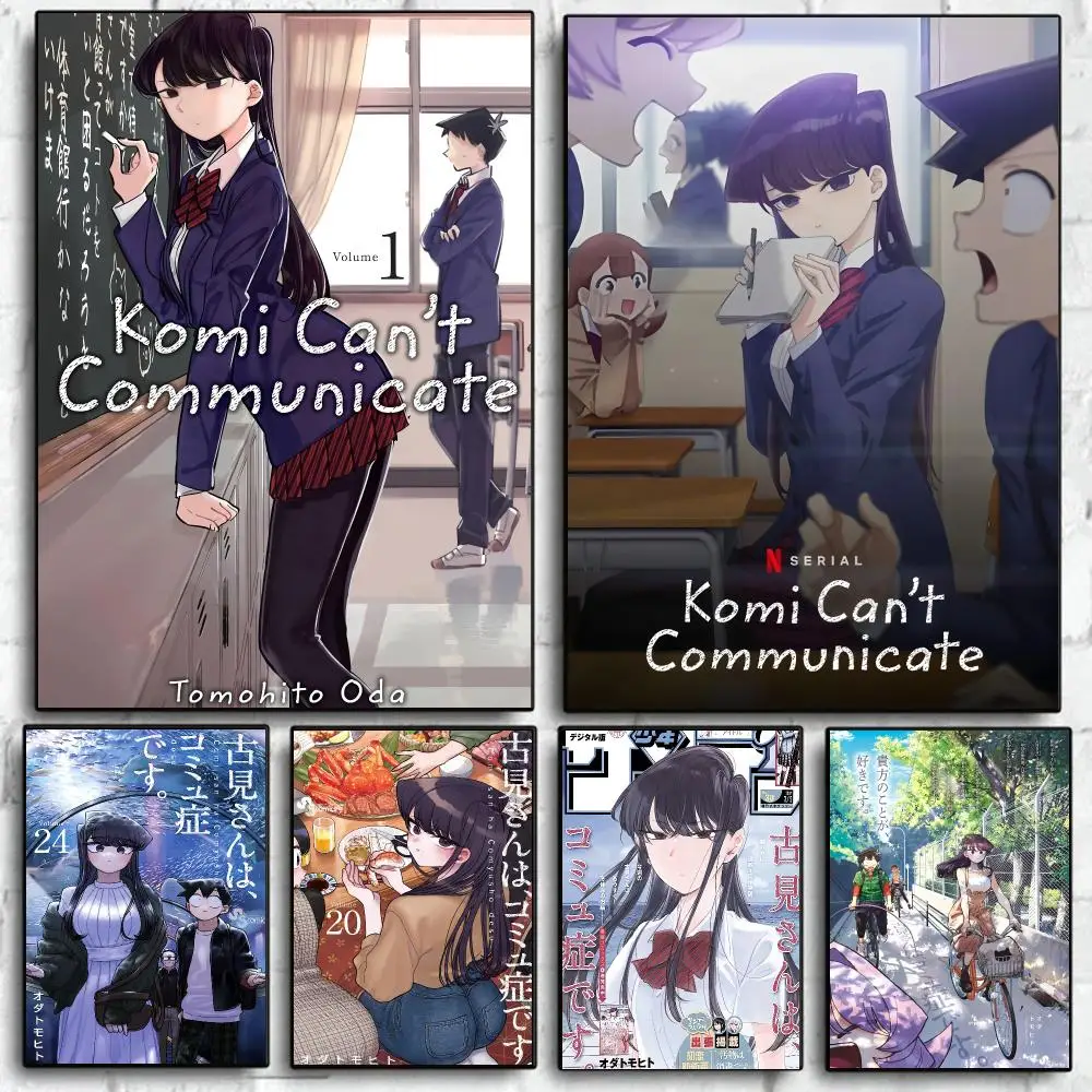 Classic Anime Pop-Anime K-Komi Can Not Communicate-K  Poster Self Adhesive Wall Art Decor for Bedroom Living Room Office Home