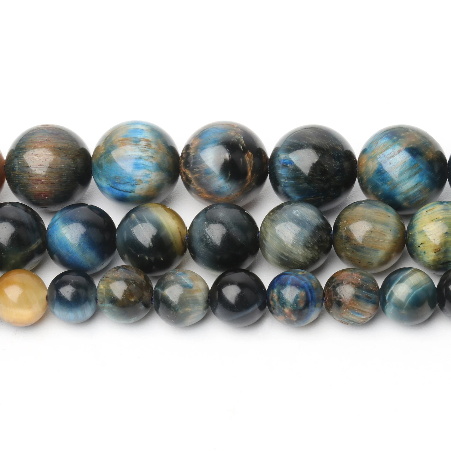 6 8 10mm AAA Natural Yellow Blue Dream Tiger Eye Stone Beads Loose Spacer Round Beads For Jewelry Making DIY Chrams 15\'\'