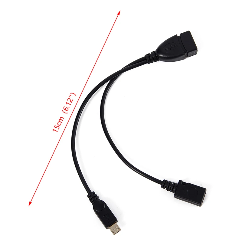 1Pc 2 In 1 OTG Micro USB Host Power Y Splitter USB Adapter To Micro Connected With External Power Supply