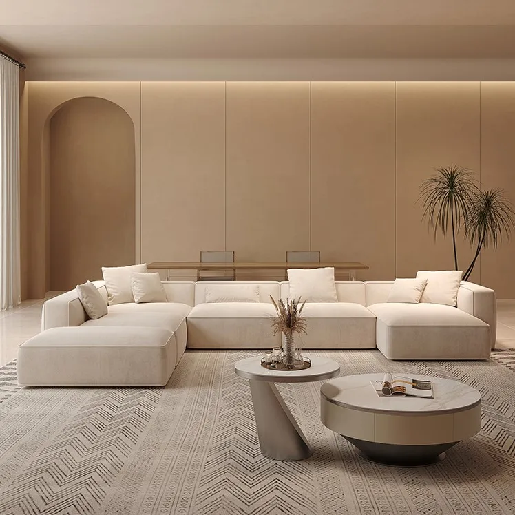 Velvet Fabric Canape Modern Sofa L Shape  Lounge Corner Sofa Couch Modular Sectional Sofa