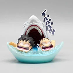 6.5cm Dragon Ball Goku Kuririn Practice Escape From Sharks Sea Anime Figure Model Statue Collection Desktop Decoration Ornament