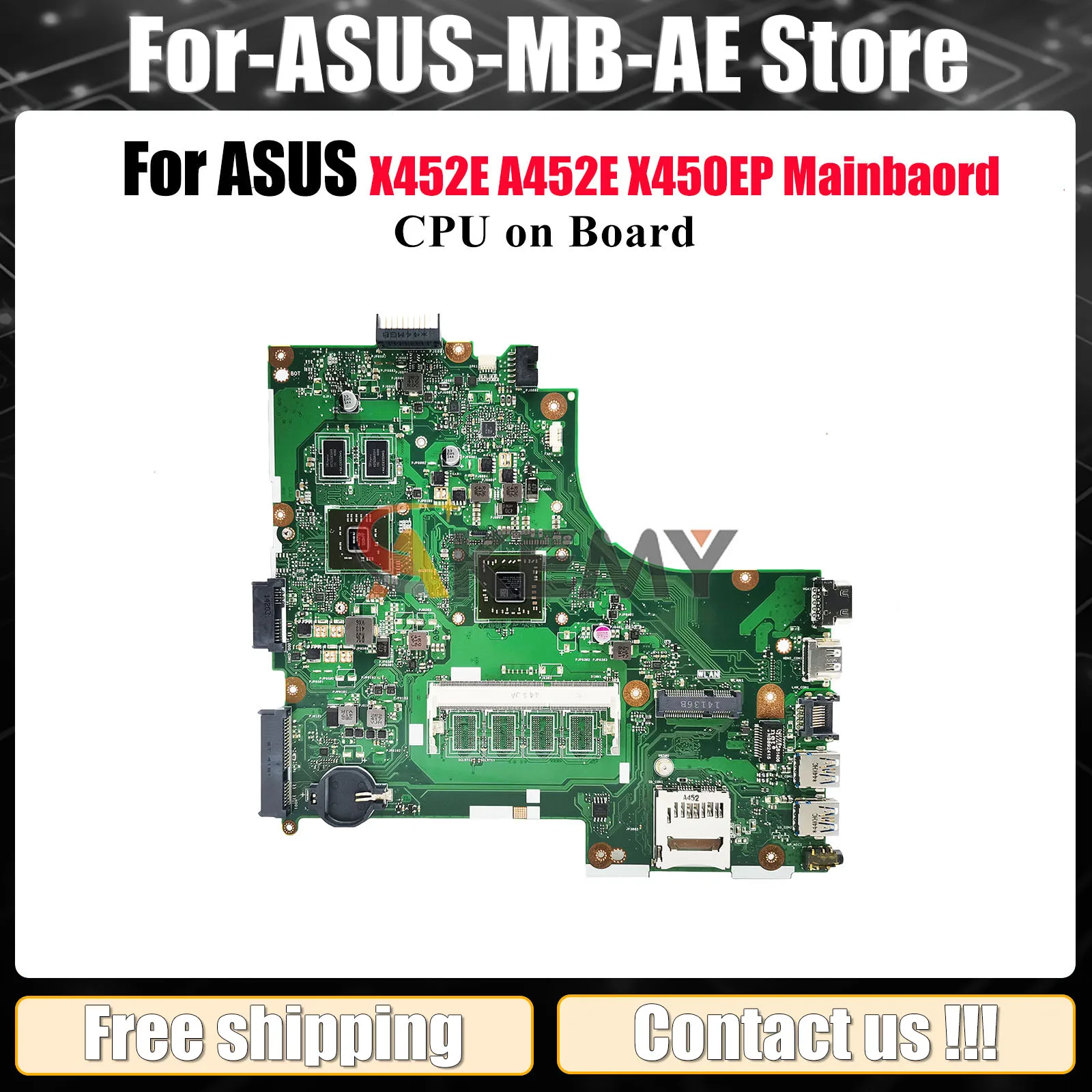 

X450EP Материнская плата для ноутбука ASUS VivoBook X450EP A452E X450E X452E Материнская плата для ноутбука с процессором 100% тестирование ОК быстрая доставка stk