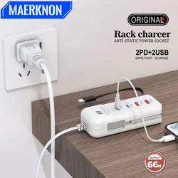 PD 66W 4 Ports USB Type C Charger Fast Charging Wall Chargers For iPhone Xiaomi Samsung Mobile Phone Travel Power Socket Adapter