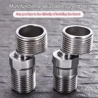 Stainless Steel Angled Curved Foot Angle Adjustment 360° Rotatable Eccentric Screw Corner Wall Mounted Shower Faucet Adapter