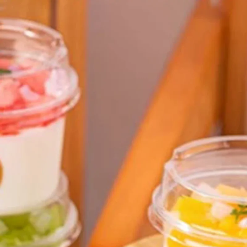 10/50Pcs Dessert Cup With Lid Transparent Ice Cream Cups For Pudding Yogurt Cups Mousse Cake Box Baking Packaging Container
